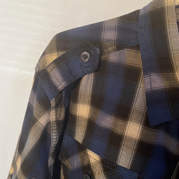 Panzer Men Casual Dress Shirt| Size 2X Color Blue/Gray - Picture 4 of 8